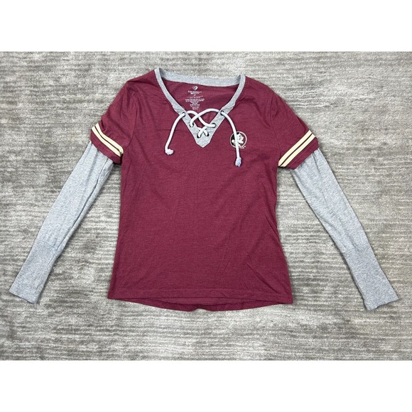 Florida State Seminoles Shirt‎ Womens Medium Red Gray Long Sleeve Pullover - Picture 1 of 10